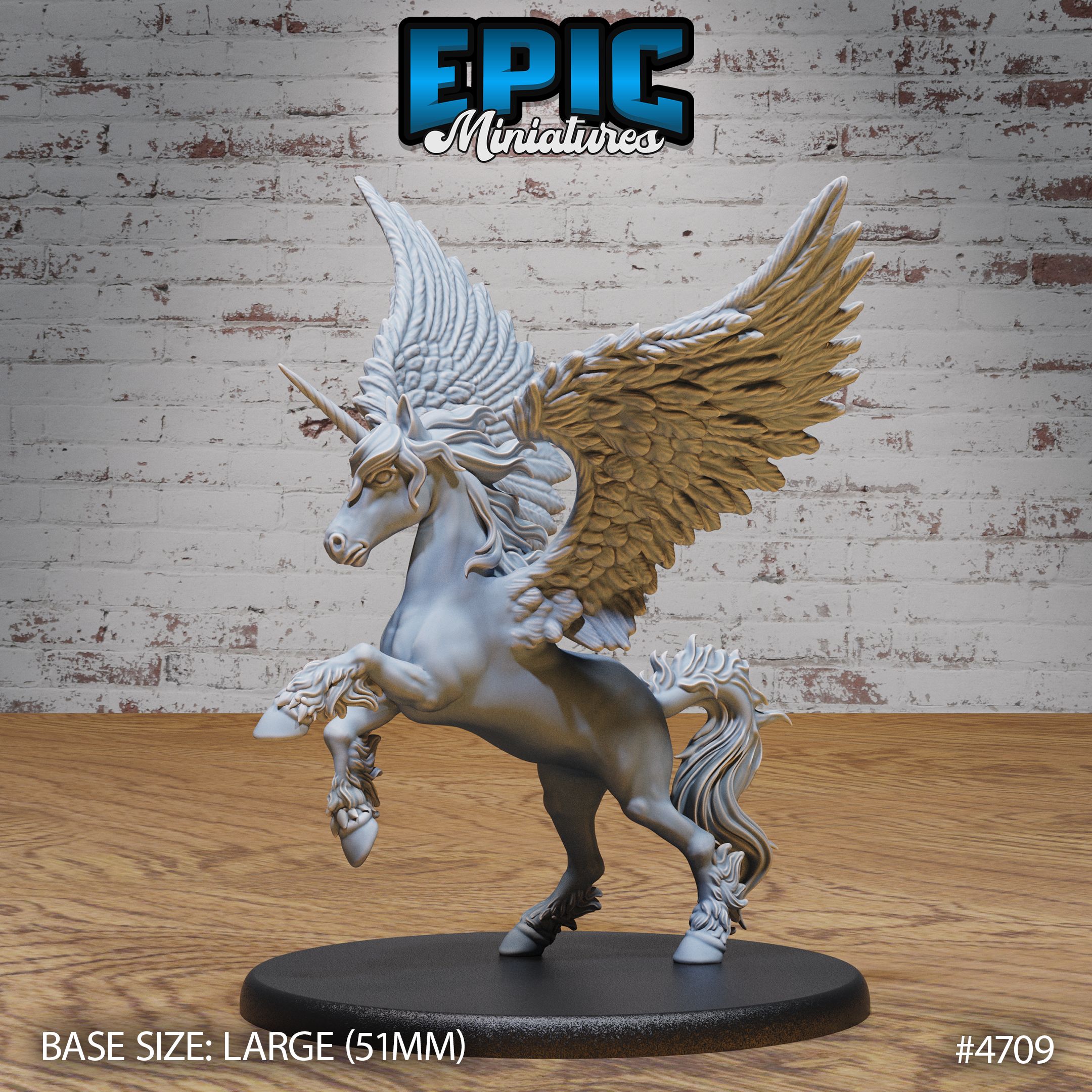 Unicorn Classic / Horned Pegasus Fable Monster / Magic Forest Creature / Woodland Beast / Cute Rainbow Horse / Fantasy Encounter
